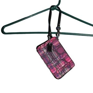 Coach Multicolor Plaid Zipper-Closure Wristlet